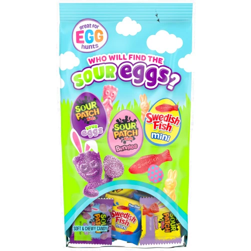 SOUR PATCH KIDS Bunnies, Sour Eggs, and SWEDISH FISH Mini Soft & Chewy Easter Candy Variety Pack, 80 Snack Packs