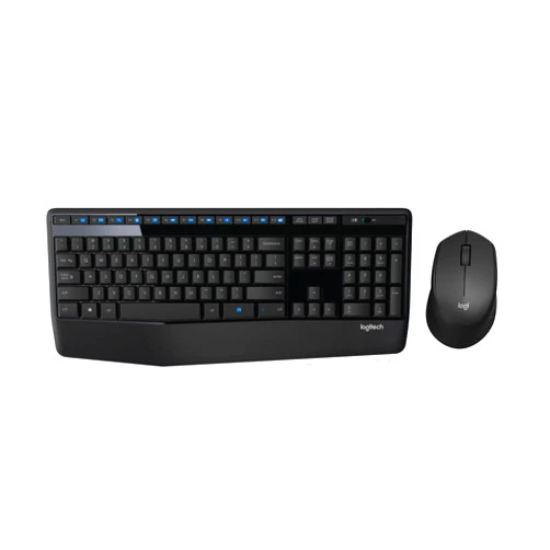 Logitech MK345 Wireless Combo Full-Sized Keyboard with Palm Rest and Comfortable Right-Handed Mouse, 2.4 GHz Wireless USB Receiver, Compatible with PC, Laptop,Black