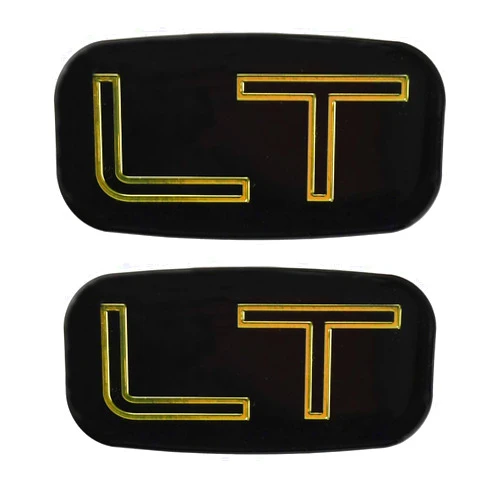 CDD 2pcs LT Emblems 3D Sticker Nameplate Replacement for 99-07 15036136 Chevrolet Silverado Suburban Tahoe Chevy GM (Gold/Black)