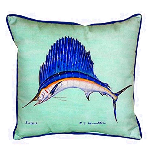Betsy Drake Sailfish Indoor/Outdoor Pillow, 16