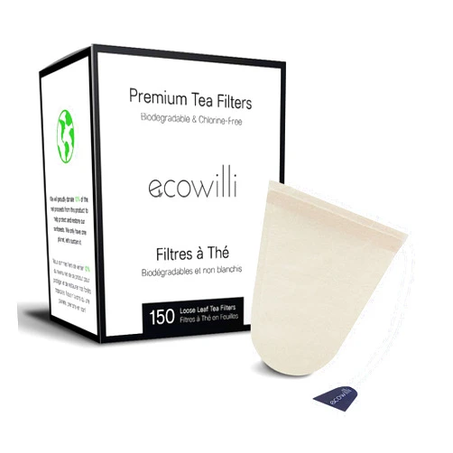 Ecowilli Empty Tea Bags Biodegradable Tea Filter Bags for Loose Tea 150-pack, Natural Unbleached Tea Filters Disposable