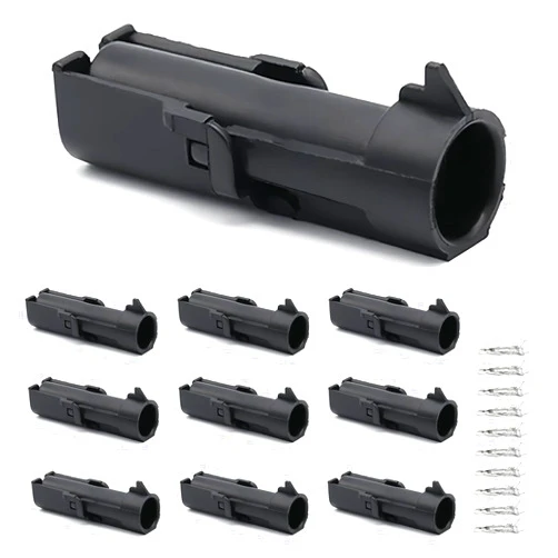 JoWanSome GM Series Automotive Weatherproof Connector Kit - 1P Male x 10Sets GM Weather Pack Plugs, Male & Female Terminals for MAP Sensor, TPS, Engine Wiring Harness Repair