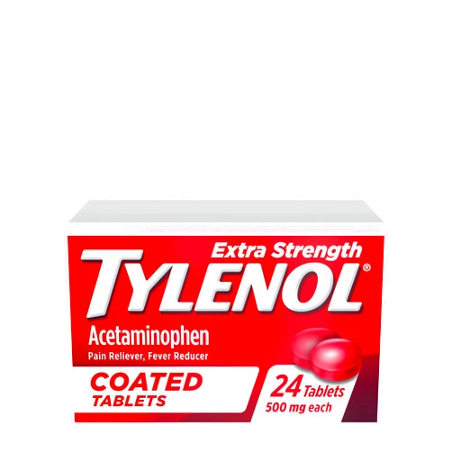 Tylenol Extra Strength Pain Reliever & Fever Reducer, Round Coated Tablets, 500 mg Acetaminophen Pain Relief Pills for Headache, Toothache & Minor Arthritis Pain, 24 ct