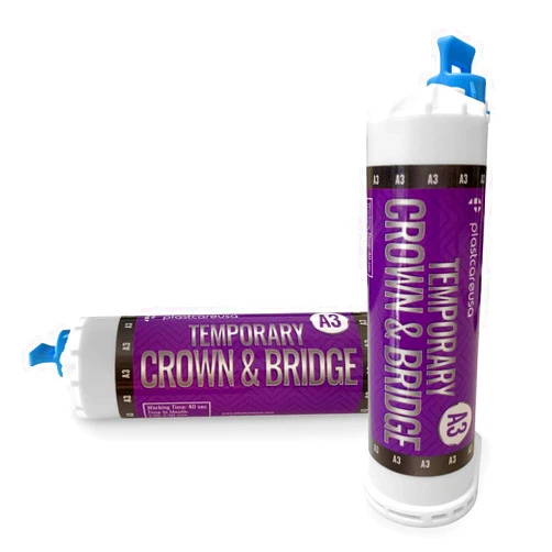 PlastCare USA Dental Temporary Crown & Bridge 10:1 (Shade A3) Material Dental (1 Cartridge)