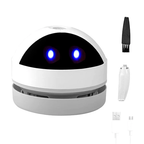 Hallocool Desktop Vacuum Cleaner Mini Desk Vacuum Cleaner Portable Dust Crumb Sweeper Cute USB Vacuum for Picking up Crumbs Eraser Crumbs Pet Hairs Flakes Tiny Items on Desk Tabletop Keyboard