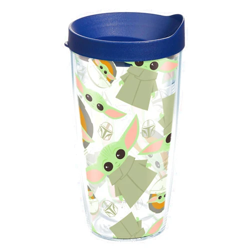 Tervis Star Wars - Mandalorian - The Child Pattern Made in USA Double Walled Insulated Tumbler Travel Cup Keeps Drinks Cold & Hot, 16oz, Classic