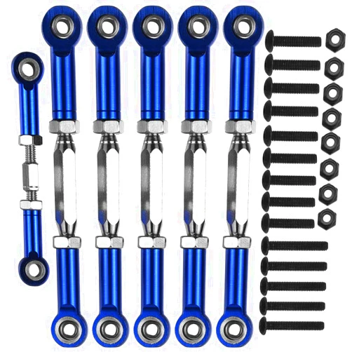 DDIRC Pro 7-Pack Adjustable Alloy Turnbuckles Aluminum Camber Toe Links Set for 1/10 Traxxas Slash 2WD RC Truck Upgrade Hop-Up Parts
