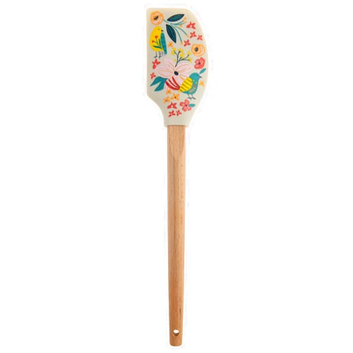 Karma, Silicone Spatula with Wood Handle Heat Resistant, Baking, cooking and Mixing Spatulas, Modern Farmhouse Kitchen Décor, Gift for Chef, Cooks, Housewarming Gift, Bird