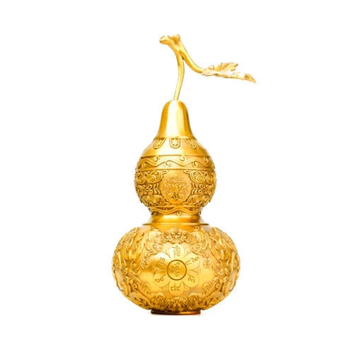 EVXOIJM Sculptures/Figurine Statue Decor Gourd Brass Porch Gourd Living Room Decoration Brass Gourd with Base Desktop Decoration