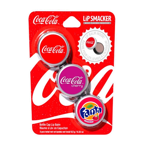 Lip Smacker Coca Cola Collection, lip balm made for kids - Coke Bottle Caps, trio