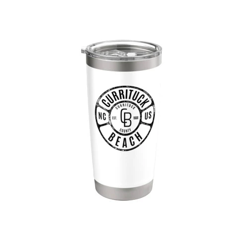 NC Beachgoing Summertime Vacationing Wear Currituck Beach, NC Reel Wheel Summertime Vacationing Stainless Steel Insulated Tumbler