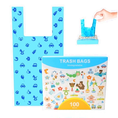 Mavere Odor Sealing Cat Litter Poop Clump Pick-Up Bags with Handles Scoop Tie Bags Dog Waste Bag, Leak Proof Pet Disposal, Unscented, 100 bags