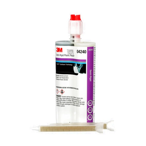 3M Semi-Rigid Plastic Repair 04240, Strong Adhesion, Long Lasting, Fast Curing, Dual Syringe, 200 mL Cartridge