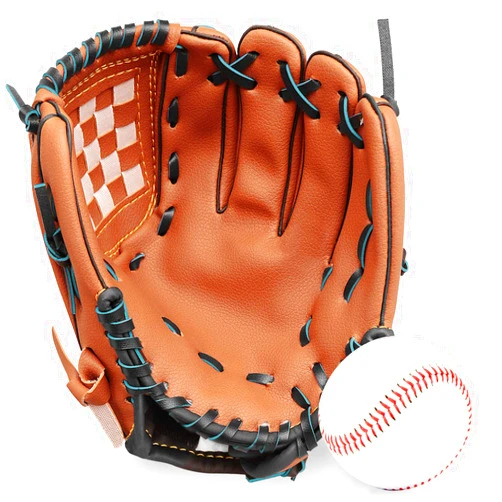 GROOFOO Baseball Glove and Ball for Kids Youth Adults Softball Teeball Training Left/Right Hand Glove with Soft Ball Set Brown/Black/Pink