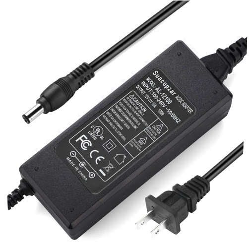 Suacopzar AC 100-240V to DC 12V 10A Power Supply Adapter Converter Transformer, 12 Volts 10 Amps Power Transformer 5.5x2.5mm & 5.5x2.1mm Tip, 12V AC to DC Converter for LED Strip Light CCTV Cameras 3D Printer