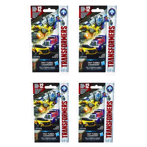 Toptoys2u Bargain Bundles Transformers Tiny Turbo Changers Series 2 Blind Bag Party Favour Pack of 4