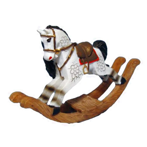 Melody Jane Dolls Houses Dollhouse White Rocking Horse Old Fashioned Nursery Toy Shop Accessory