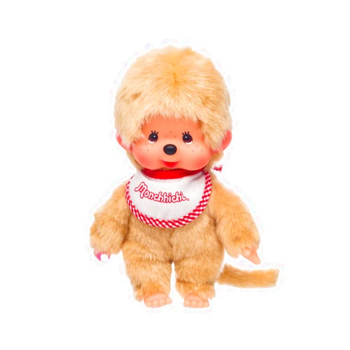 Monchhichi Boy w/ Patterned Bib by Sekiguchi - Beige