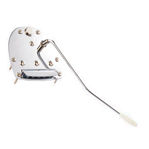 KAISH Electric Guitar Tremolo Assembly Tremolo Bridge Vibrato Tailpiece with Tremolo Arm for Jaguar/Jazzmaster with Lock Button Chrome