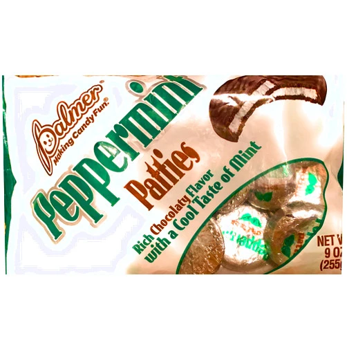 Chocolate Palmer Peppermint Patties (1) 9oz Bag Rich Chocolaty Flavor with a Cool Taste of Mint