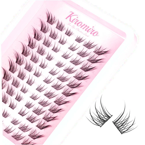 Kiromiro Fox Eye Lashes Clusters Natural Eyelashes Extensions Wispy Individual Cluster Lash Extensions Cat Eye Cluster Eyelashes by Kiromiro