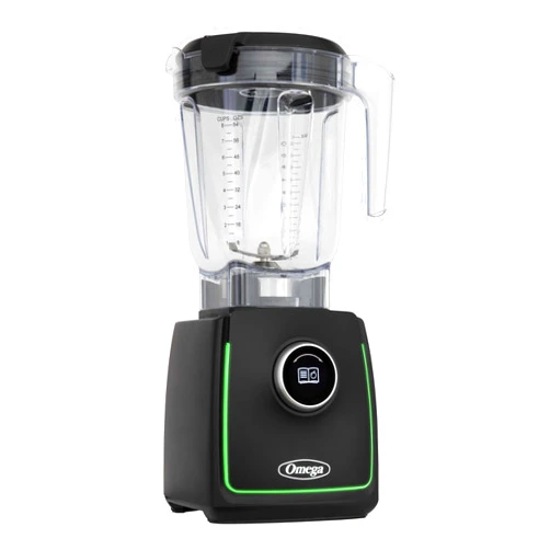 Omega ProForce Blender, Professional Grade with Intellidial Technology Includes 20 Built-In Recipes 12 Variable Speeds 7 Pulse Settings and 64-Ounce Pitcher Plus Travel Cup, 2HP/1400 Watts, Black