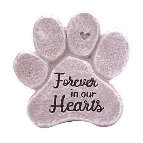 Wowser Forever in Our Hearts Paw Print Figurine, Pet Bereavement Gift, 5 Inches