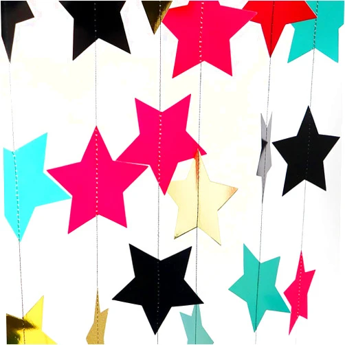 HappyField TIK Tok Birthday Decorations Star Garlands Glitter Gold Black Fuchsia Teal Star Banner for TIK Tok Party Decorations TIK Tok Musical Birthday Party Decor Music Party Supplies TIK Tok Decor