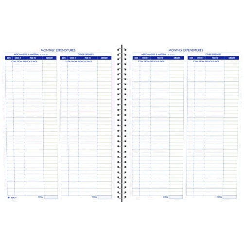 Adams Bookkeeping Record Book, Monthly Format, White (AFR71), 8.5 x 11 inches