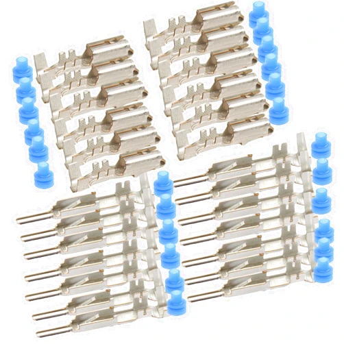 ELITE.CITI Metri-Pack 280 Series (X12) Male and (X12) Female w/ (24 Blue Sealer) Terminal, Sockets and Pin 10-12 GA