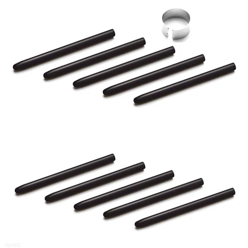Xspeedonline 10Pcs Black Pen Nibs tip Refill with Removal Ring for Wacom CTL CTH 471 671 472 490 690 4100 6100 Intuos4 5