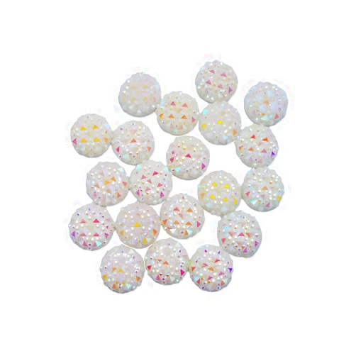 ClownAntics Clown Antics Face Paint Gems - White Snowball Sparkle 12mm, Resin Rhinestone Bling Round, 20/pack