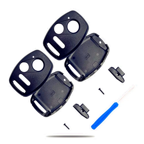 TALKMOON Cutting Not Required - Key Fob Case Replacement for Honda Accord Crosstour Civic Odyssey Fit CR-V CR-Z Remote Control Car Key Fob Cover Shell (Black+Black)
