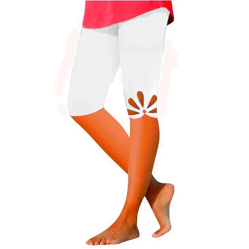 Generic Womens Capris for Summer Dressy Cropped Knee Lenth Short High Waist Slim Fit Yoga Leggings Stretchy Compression Pants