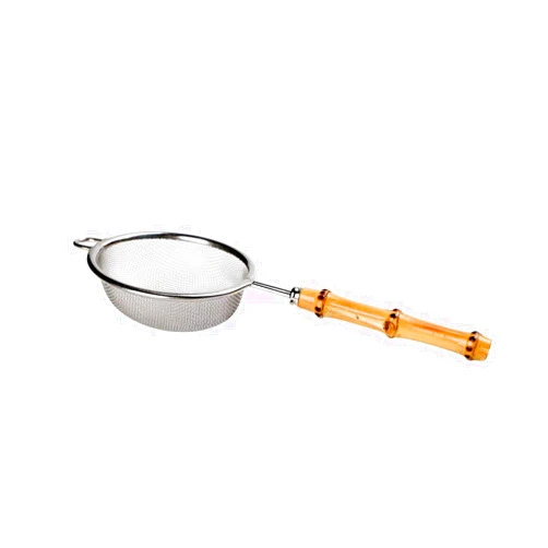 TAOMEINONG Fine Mesh Strainer Stainless Steel Tea Strainer Mesh Strainer with Handle(Bamboo), Sifter Strainer for Loose Tea Coffee Cocktails Juice, Tea Steeper,Food Strainers,Matcha Sifter 3.3 Inch