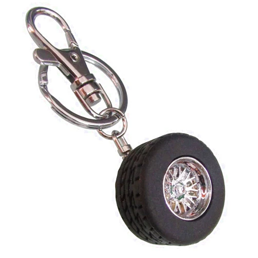KCKEYS Creative Simulation Rubber Tire Racing Tire Wheel Keychain,Automotive Part Motorcycle Car Fans keyring,Backpack Phone hanging Decoration Key Chain Pendant Sports keychains