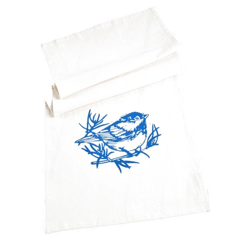 Handmade Chickadee Tea Towel, Organic Cotton, Cute Animal Dishcloth, Maine Bird Gift, Nature Print, Hand Screen Printed, Flour Sack Dish Towel, Sweet Housewarming Gift, Natural