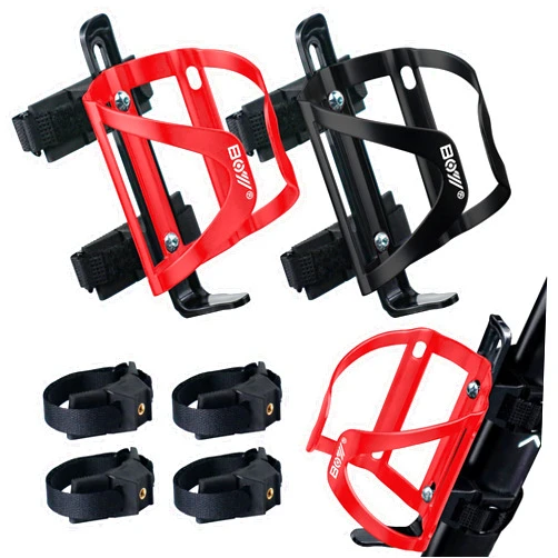 MatyKit Bicycle Bottle Holder & Cup Holder Mount for Adults & Kids, with 2 Pack + No Screw + Velcro + Adjustable Strap + Aluminum Alloy + Lightweight + Portable for Mountain Bike Accessories