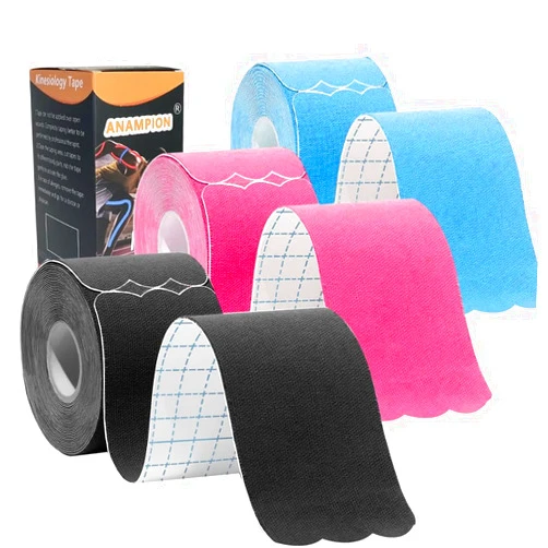 ANAMPION Kinesiology Tape Pro Athletic Sports (3 Rolls,60 Precut Strips) Waterproof Breathable Latex Free Tape for Ankle Wrists Knees Elastic Running Tennis Swimming Football Sports Activities Tapes (Mix)