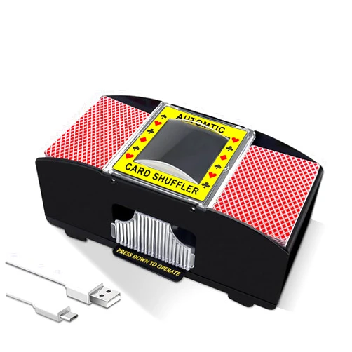 Ni-SHEN 2/4/6 Decks Automatic Card Shuffler USB/Battery Operated Electric Shuffler for Family Party Poker/Blackjack/UNO