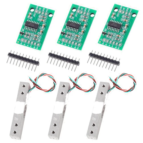 Diitao 3 Sets Digital Load Cell Weight Sensor HX711 5KG Load Cell HX711 Kit HX711 AD Module Weighing Sensor for Arduino DIY Measure Force Pressure Acceleration (5kg+HX711)