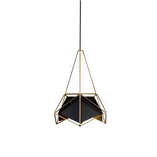 MTDYD Creative Multi-Faceted Diamond Pendant Lamp, Ceiling E27 Single Head Hanging Light, Adjustable Height Wrought Iron Chandelier, Lighting Fixture for Living Room Corridor Decoration