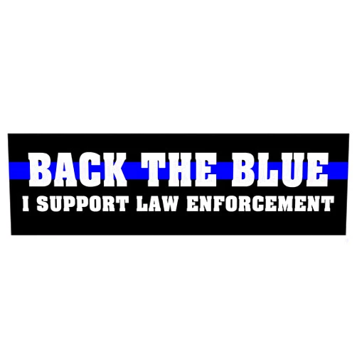 Kramer sticker's shop Kramer Back The Blue I Support Law Enforcement Sticker for Car Vinyl Decal Truck Window Bumper Sticker 8 х 2.4 in.