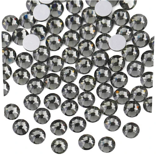 Beadsland 1440pcs Flat Back Crystal Rhinestones Round Gems for Nail Art and Craft Glue Fix,Black Diamond,SS20,4.6-4.8mm