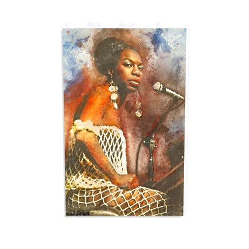 LianTianHong Famous Singer Nina_Simone Playing Piano and Singing Colorful Canvas Poster Aesthetic Decorative Painting Canvas Wall Art Picture Print Living Room Posters Bedroom 12x18inch(30x45cm)