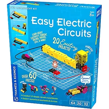 Thames & Kosmos Easy Electric Circuits STEM Kit | Essential Circuitry Set | 15 Experiments, 5 Motorized Models - Electricity, Current, Voltage, LEDs & More | Innovative, Easy-to-Use Building System