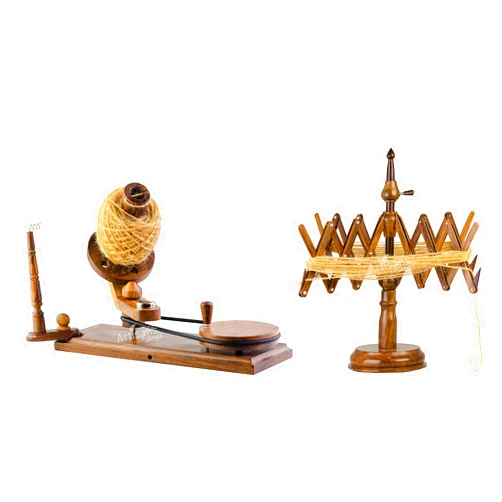 ARTISANS CRAFT BEYOND MANUFACTURING Wooden Yarn Ball Winder - Handcrafted Large Yarn Winder for Knitting & Crocheting - Hand Operated Heavy Duty Natural Ball Winder - ARTISANS CRAFT BEYOND MANUFACTURING