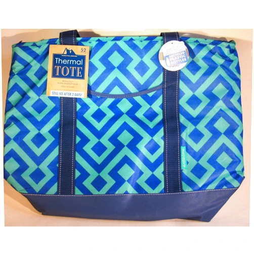 Arctic Zone Thermal Tote - 22.5 x 7.1 x 17.25 - Spring 2016 Colors (Navy/Green Geometric)