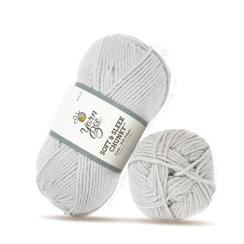 Hobby Lobby Yarn Bee 5 - Bulky Yarn for Crocheting & Knitting – Soft Yarn Skein – 211 Yards of Low Pill Acrylic Yarn for Crocheting Blankets, Hats, & More – Craft Supplies for Handcrafting, Light Gray