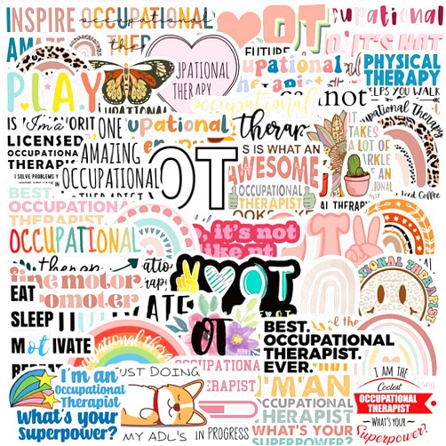 Vitzrboz Occupational Therapist Stickers,OT Stickers,Water Bottle Laptop Journal Stickers,Occupational Therapist Gift